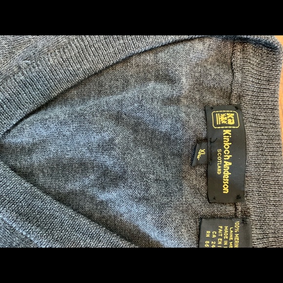 Men’s V-neck sweater merino wool XL - Picture 2 of 2